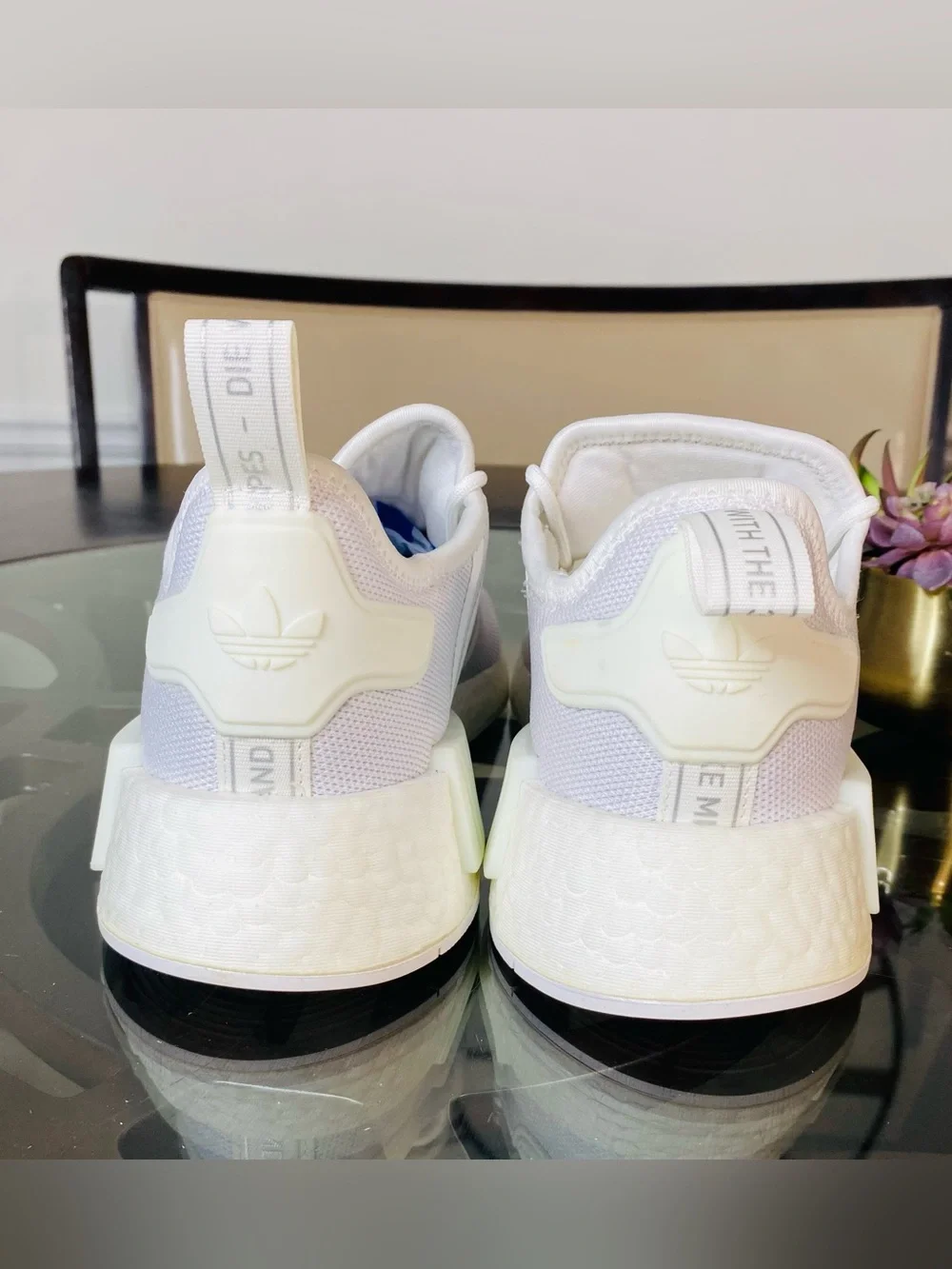 adidas NMD R1 Triple White All White Women's Running Shoes Size 9